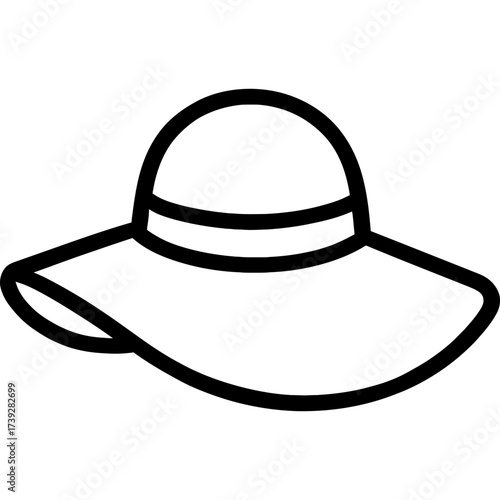Minimalistic sun hat icon