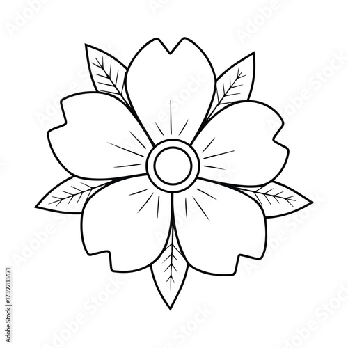 Simple Blooming Flower Art Design