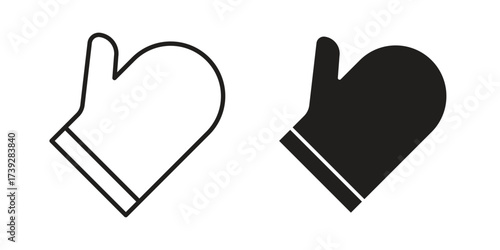 Oven mitt icon simple vector symbol