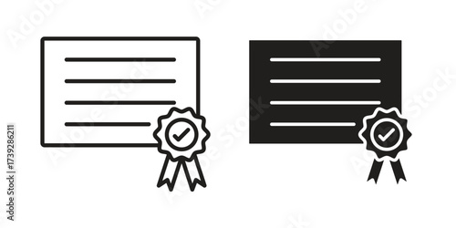 Qualification icon simple vector symbol