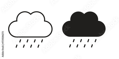 Rain icon simple vector symbol
