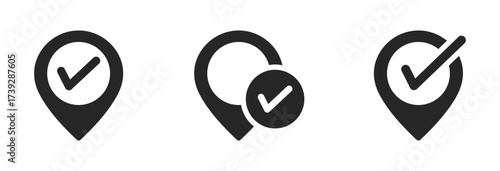 Right location vector icons set. Right place icons. Correct location icon