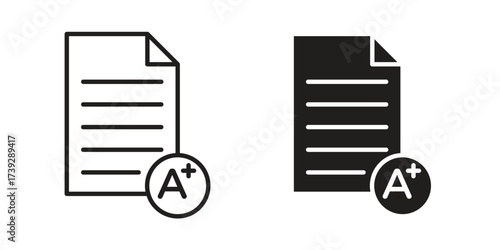Report card icon simple vector symbol