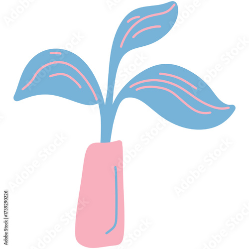 Minimal Pastel Bloom - Vase Leaf