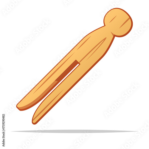 Wooden dolly peg vector isolated illustration