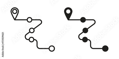 Roadmap icon simple vector symbol