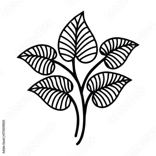 Unique Botanical Line Art Design