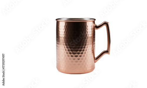 Hammered Copper Mug on White Surface with Gradient Background