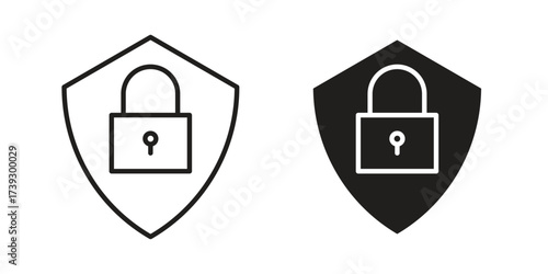 Shield lock icon simple vector symbol