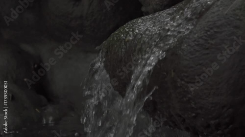 Wallpaper Mural A close-up of a natural waterfall cascading over smooth, tiered limestone rock formations, creating a series of small pools in the dense Chiapas jungle. Torontodigital.ca