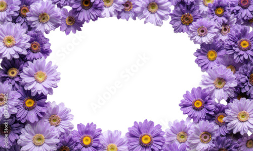 Purple Flower Border with White Space