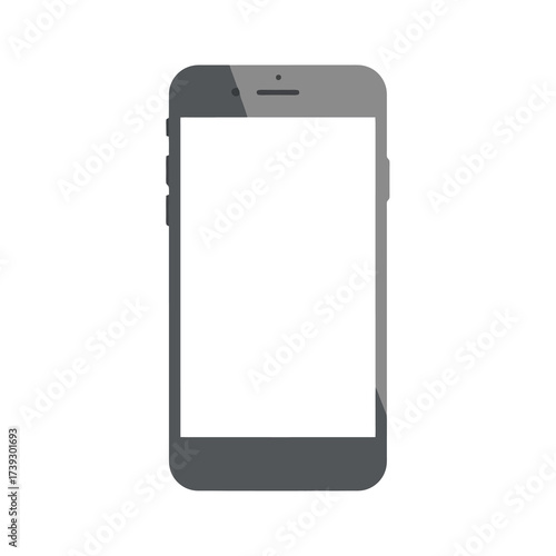 Modern gray smartphone with blank screen ready for your app or website design promotion today now instantly available