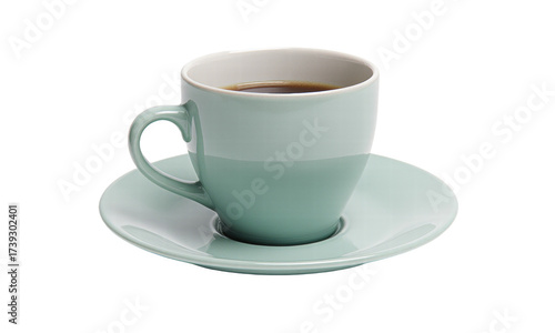 Serene Cup of Coffee on a Pastel Saucer