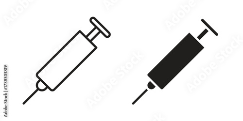 Syringe injection icon simple vector symbol