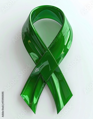 Emerald green awareness ribbon
