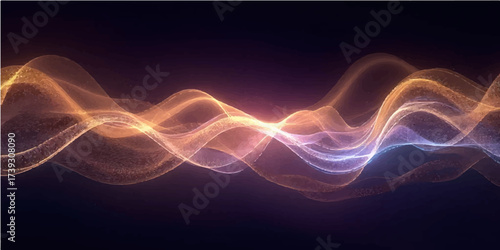 Wallpaper Mural Abstract blue wave pattern with glowing dynamic lines and a futuristic light effect Torontodigital.ca