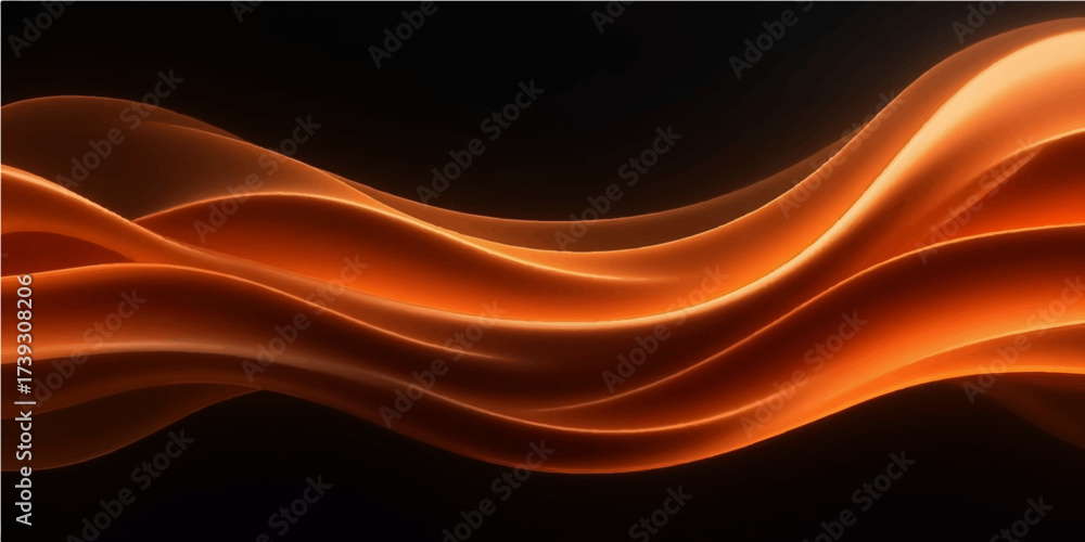 Fototapeta premium Abstract flowing orange and blue fractal waves create a glowing motion texture for a modern art wallpaper design