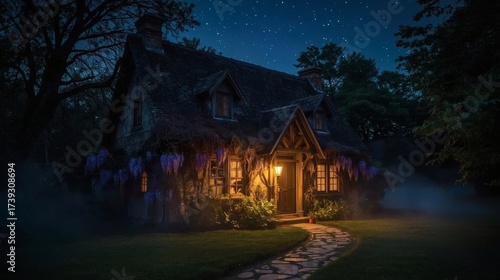 cozy home in night