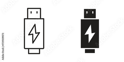 USB icon simple vector symbol
