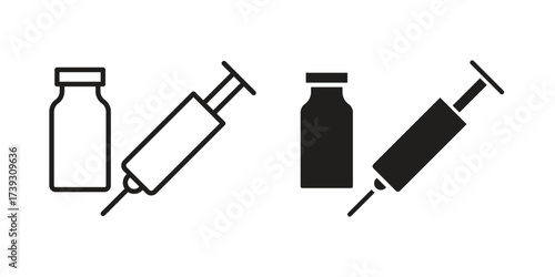 Vaccine vial icon simple vector symbol