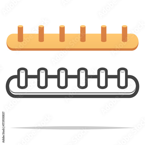 Wall coat hanger hooks vector isolated illustration