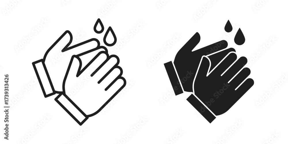 Obraz premium Wash hands icon simple vector symbol