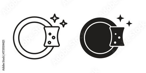 Washing dishes icon simple vector symbol