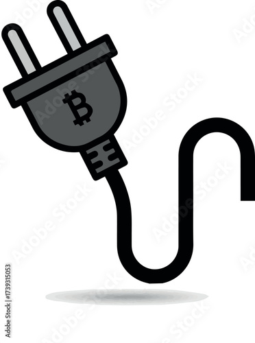 Electric plug icon with cord – stock vector.