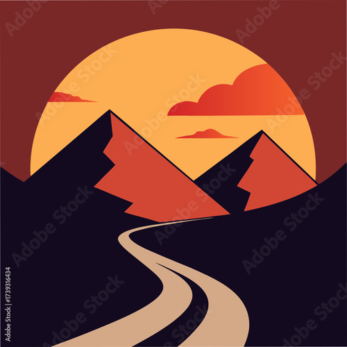 Winding Mountain Road Disappearing Into Scenic Distance