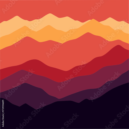 Layered Mountain Ridges Landscape Nature Background