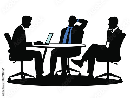 executive-team-silhouette-businessmen-collaborating