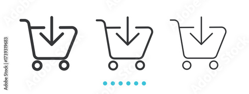 Shopping Cart Icon. Thin linen icon vector.