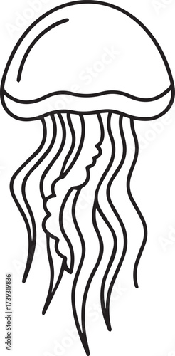 Jelly fish line icon. linear style sign for mobile concept and web design. Jellyfish animal outline vector icon. Symbol, logo illustration. Vector graphics