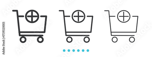 Shopping Cart Icon. Thin linen icon vector.