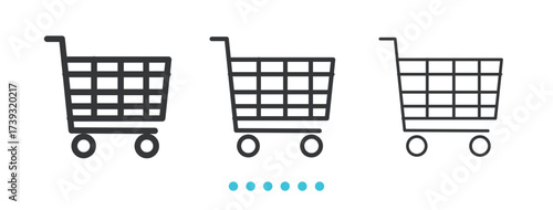 Shopping Cart Icon. Thin linen icon vector.