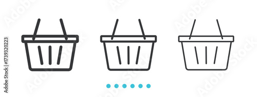Shopping Cart Icon. Thin linen icon vector.