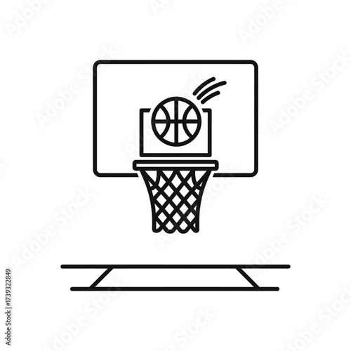 Basketball hoop and ball isolated on white background sport equipment for basketball game