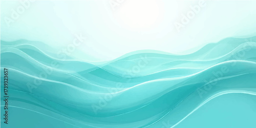 Abstract blue wave design with a liquid, flowing motion pattern and light curve for a digital ocean illustration backdrop