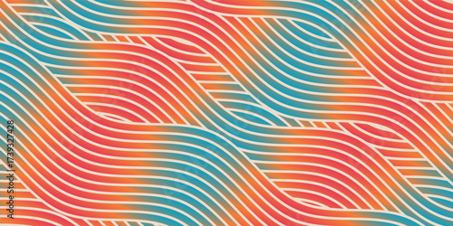 Abstract autumn design with colorful waves. Modern seasonal template in trendy geometric style background for autumn corporate identity, social media ads, promo.