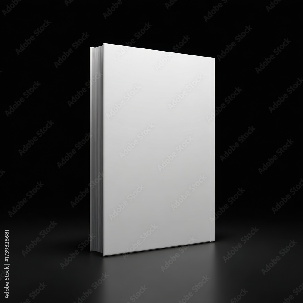 Fototapeta premium blank white book cover on a black background