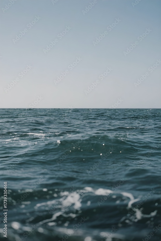 Fototapeta premium Calm Ocean Water Surface Horizon Sky