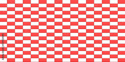 Seamless repeat pattern with ditsy hand drawn checkerboard in cotton candy red. Checkered pattern. Seamless red background. Vector abstract. Soft light red and white checkerboard seamless pattern.