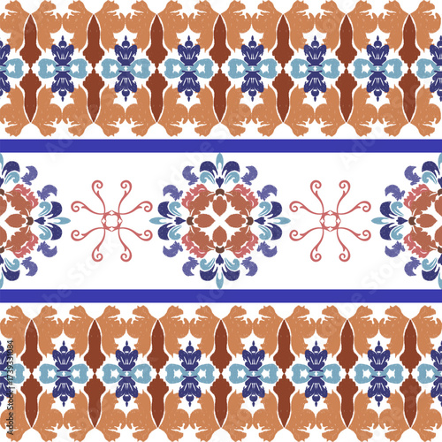 Abstract flora, Geometric Ethnic traditional seamless,Knitting,Navajo Native American Indian, tribal, traditional, pattern design for carpet, print, wrap, decorative, illustration, Fabric, Wallpaper, 
