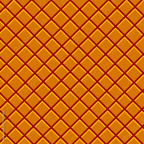 Seamless geometric pattern with orange and red diamond shapes forming a lattice-inspired design. Bold and modern repeating texture, perfect for wallpapers, textile prints, packaging, 