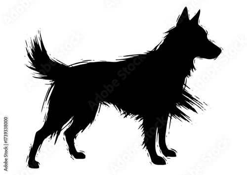 Stylized wolf silhouette in blue, representing wildlife and nature
