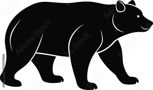 Black rhinoceros vector silhouette illustration of a wild animal isolated on white