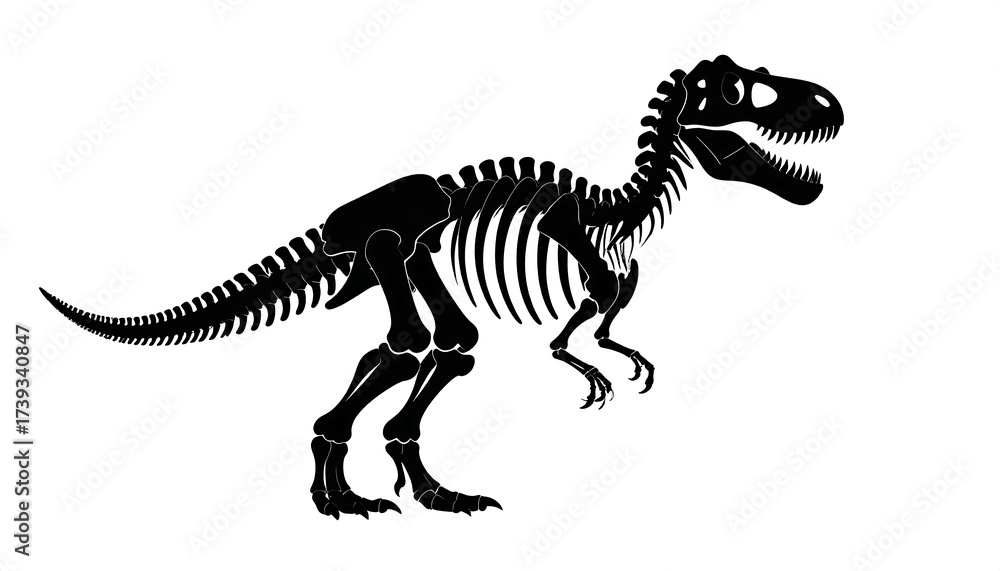 Fototapeta premium Silhouette of a T-Rex skeleton