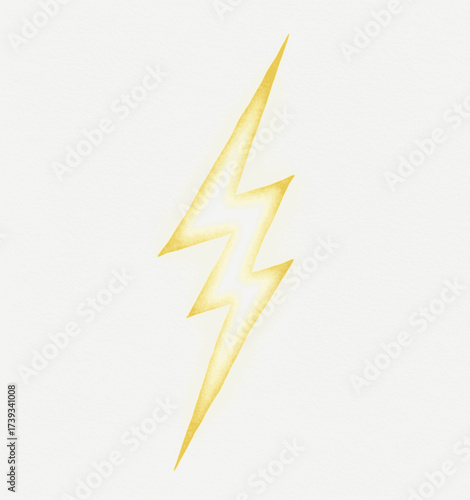 Gilded Bolt Golden Lightning isolated watercolor vector illustration svg