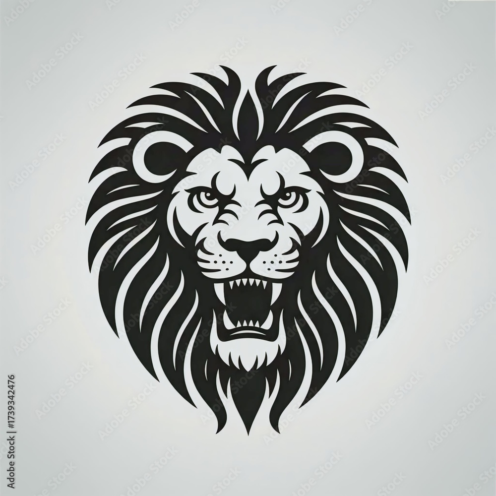 Obraz premium Lion head tattoo mascot vector illustration