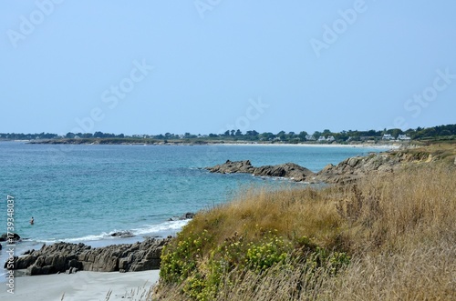Costa del océano Atlántico cerca de Kerascoët, Bretaña, Francia
